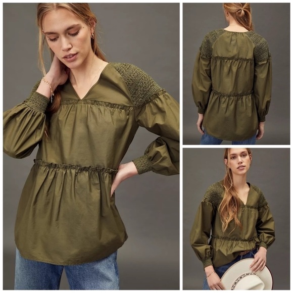 Mare Mare Anthropologie Boho Smocked Tunic Size 2x - Picture 1 of 13